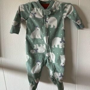 Polar Bear Print Kids Fleece Onesie